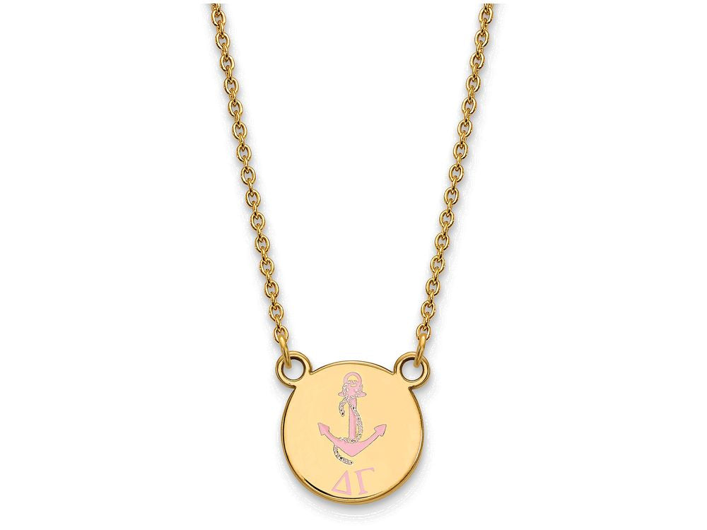 Logoart Sterling Silver Gp Delta Gamma Small Enamel Pendant Necklace