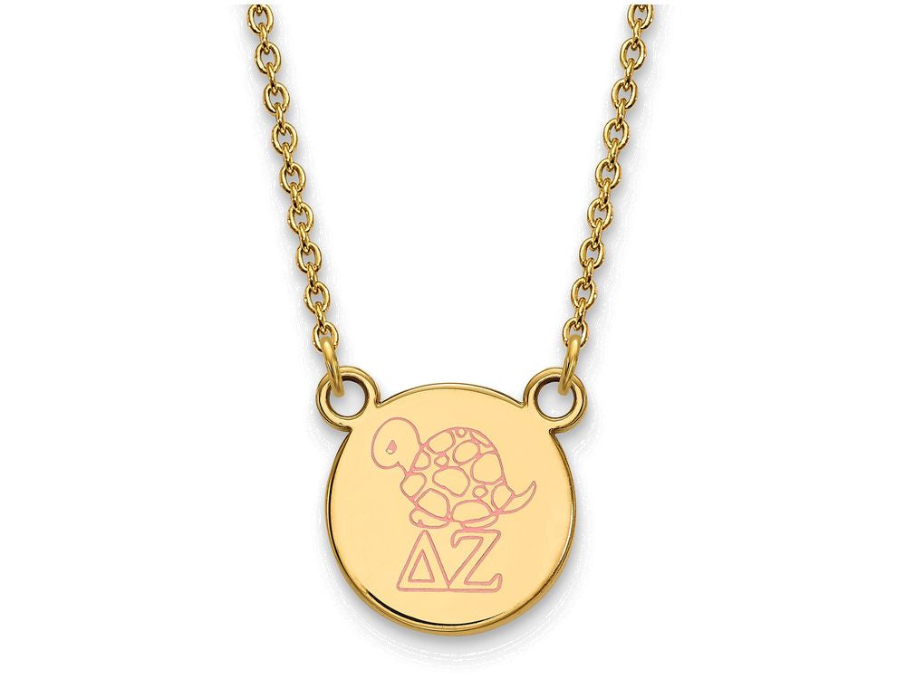 Logoart Sterling Silver Gp Delta Zeta Small Enamel Pendant Necklace