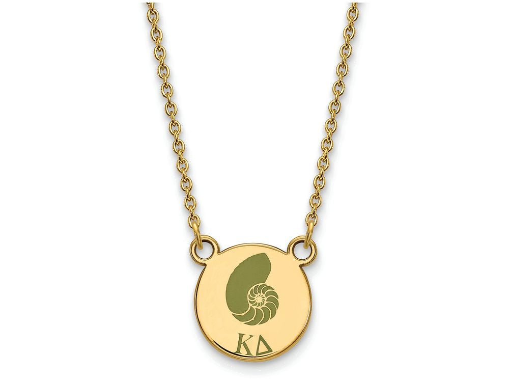 Logoart Sterling Silver Gp Kappa Delta Small Enamel Pendant Necklace