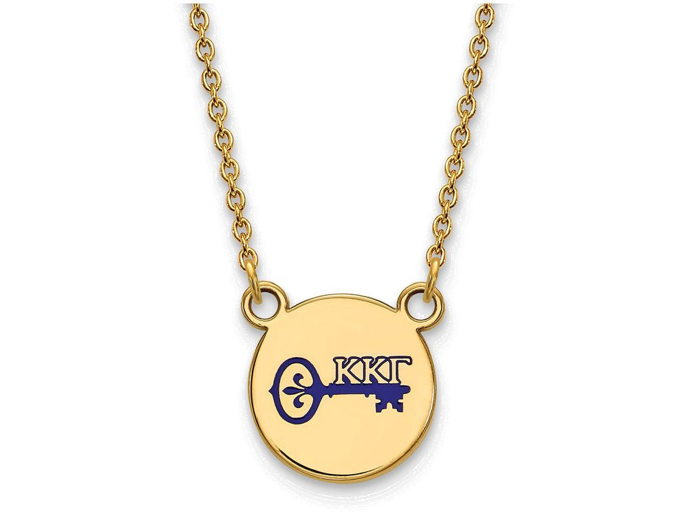 Logoart Sterling Silver Gp Kappa Kappa Gamma Small Enamel Pendant Necklace