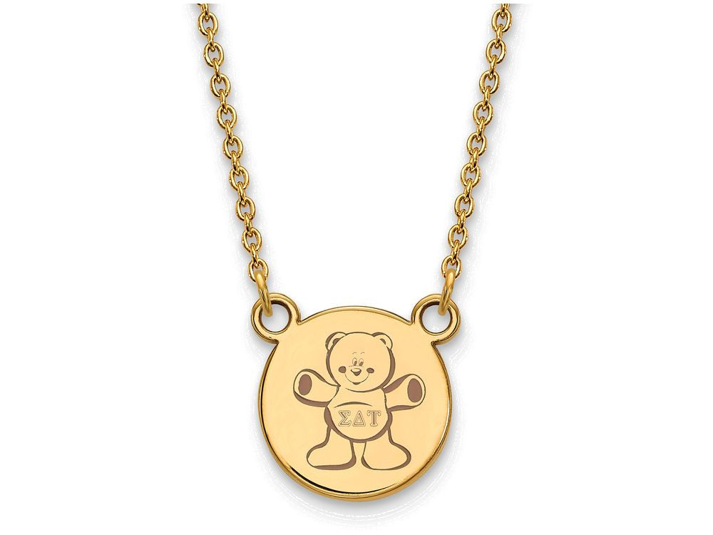Logoart Sterling Silver Gp Sigma Delta Tau Small Enamel Pendant Necklace