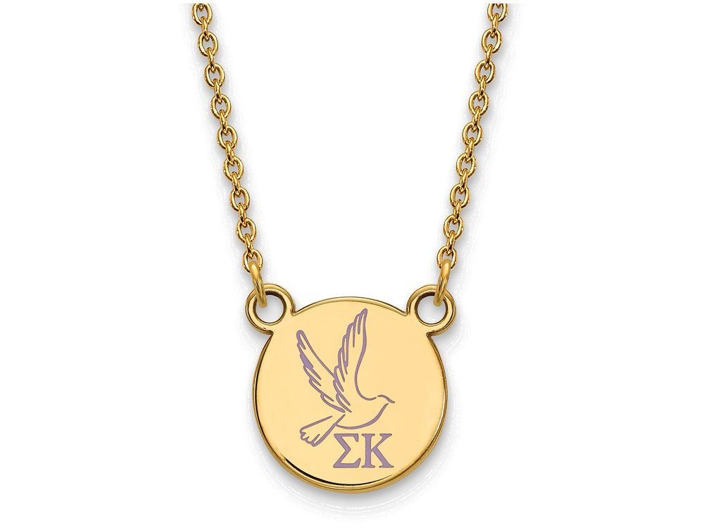 Logoart Sterling Silver Gp Sigma Kappa Small Enamel Pendant Necklace
