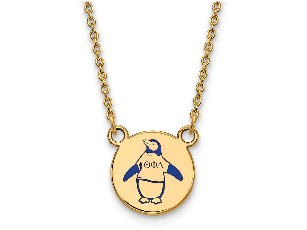 Logoart Sterling Silver Gp Theta Phi Alpha Small Enamel Pendant Necklace