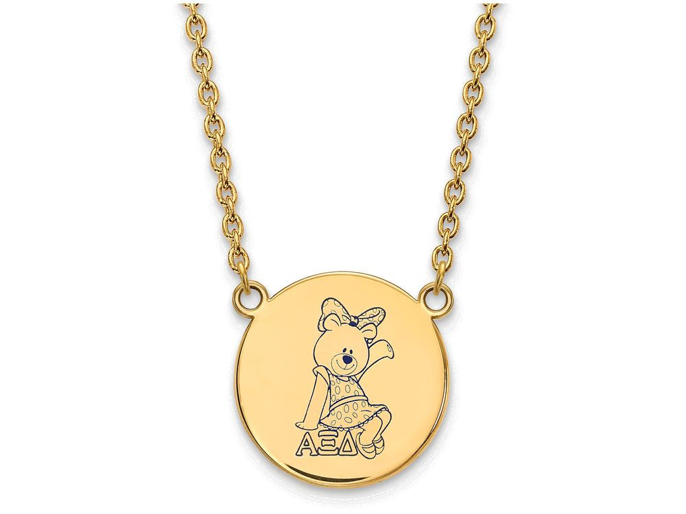 Logoart Sterling Silver Gp Alpha Xi Delta Large Enamel Pendant Necklace