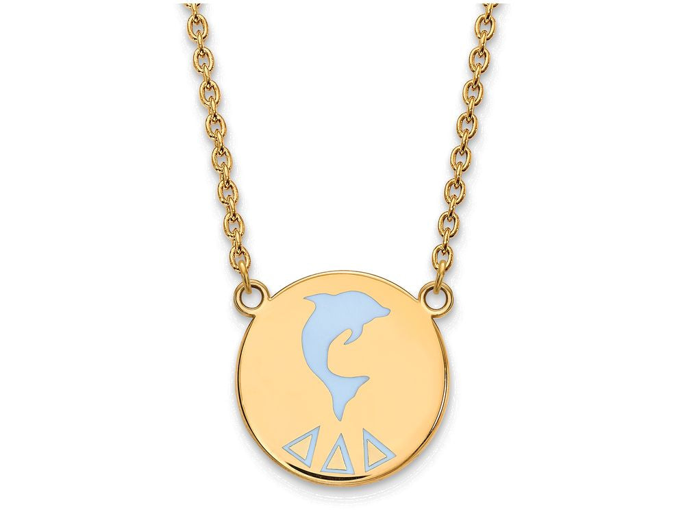 Logoart Sterling Silver Gp Delta Delta Delta Large Enamel Pendant Necklace