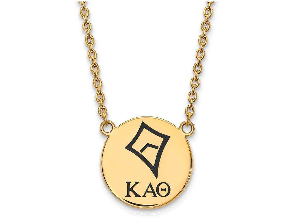 Logoart Sterling Silver Gp Kappa Alpha Theta Large Enamel Pendant Necklace