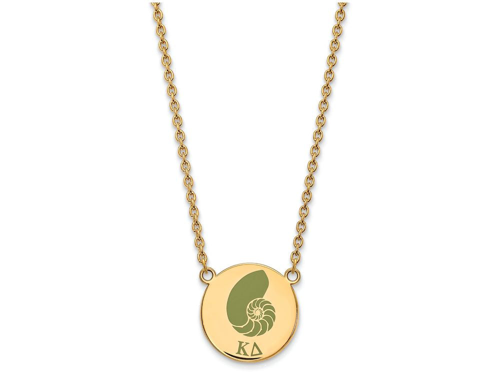 Logoart Sterling Silver Gp Kappa Delta Large Enamel Pendant Necklace