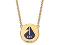 Logoart Sterling Silver Gp Sigma Sigma Sigma Large Enamel Pendant Necklace