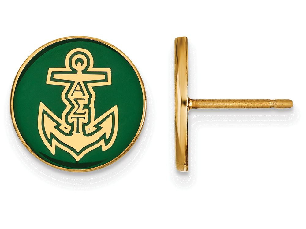 Logoart Sterling Silver Gp Alpha Sigma Tau Enameled Post Earrings