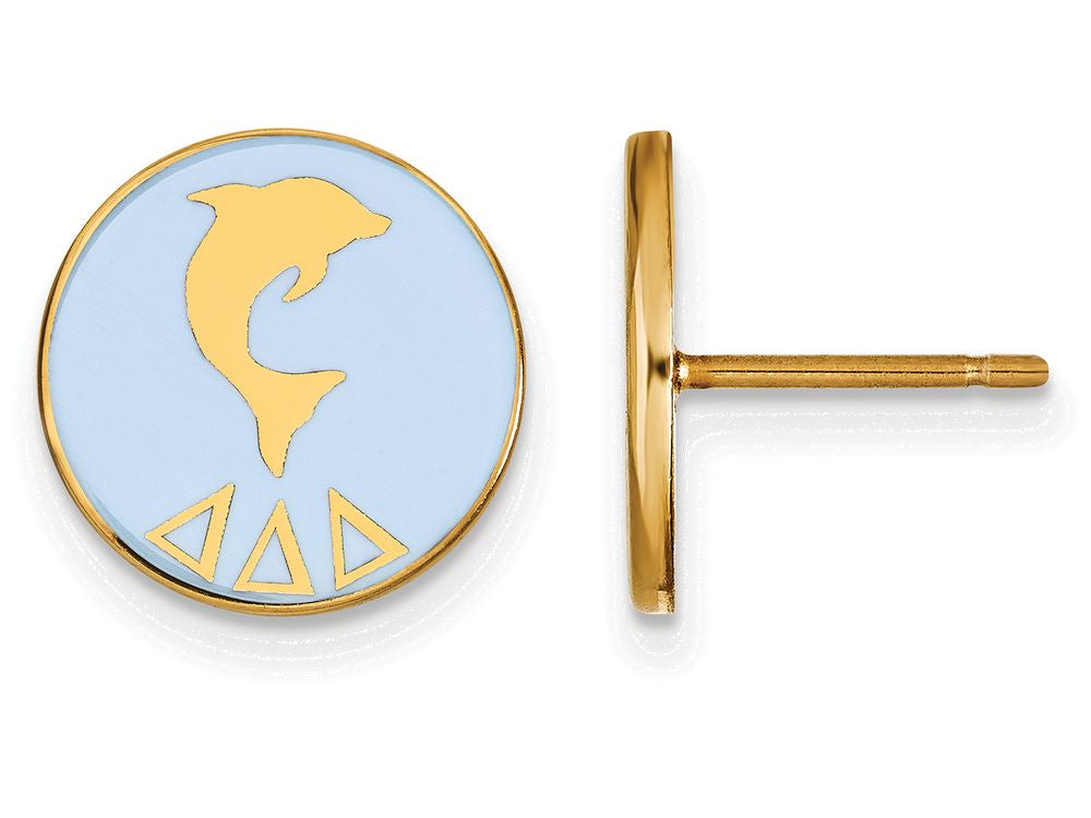 Logoart Sterling Silver Gp Delta Delta Delta Enameled Post Earrings