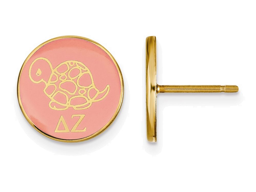 Logoart Sterling Silver Gp Delta Zeta Enameled Post Earrings