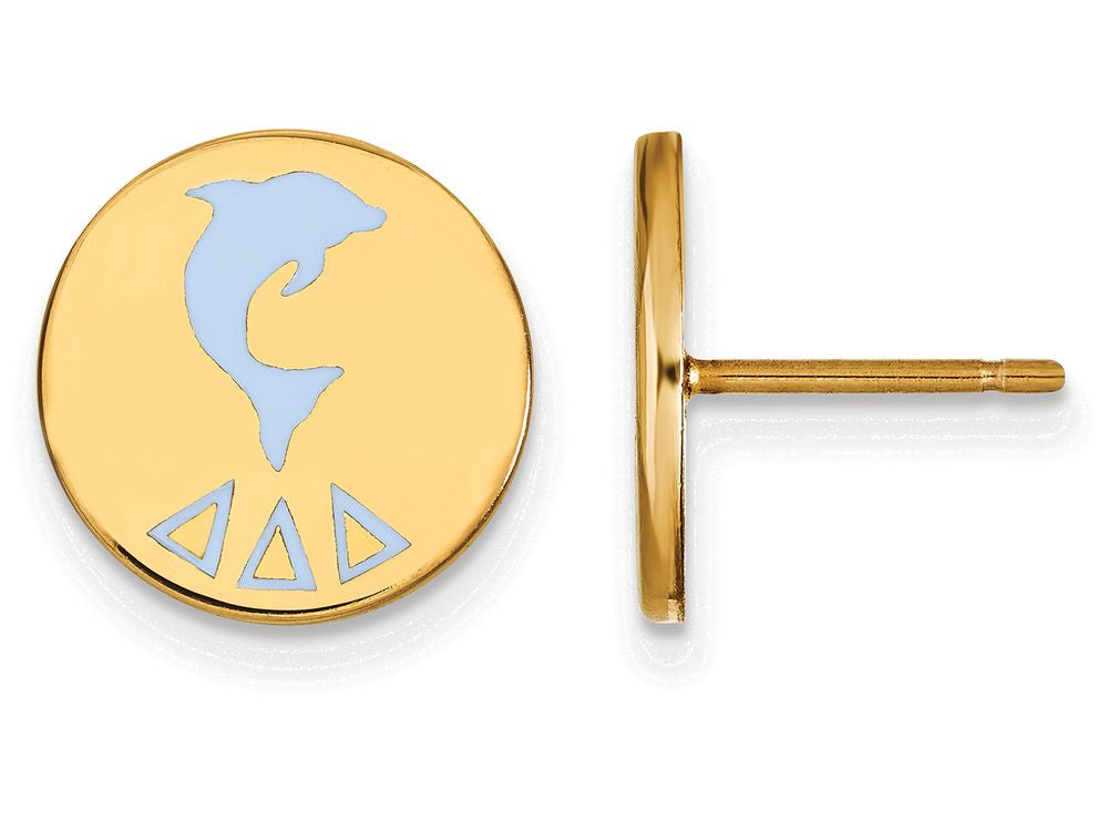Logoart Sterling Silver Gp Delta Delta Delta Enameled Post Earrings