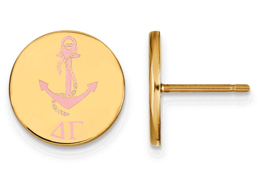 Logoart Sterling Silver Gp Delta Gamma Enameled Post Earrings