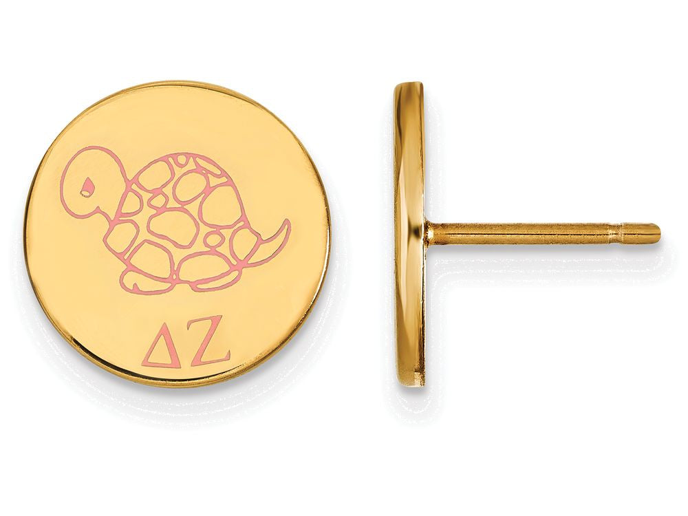 Logoart Sterling Silver Gp Delta Zeta Enameled Post Earrings