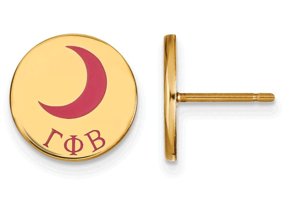 Logoart Sterling Silver Gp Gamma Phi Beta Enameled Post Earrings