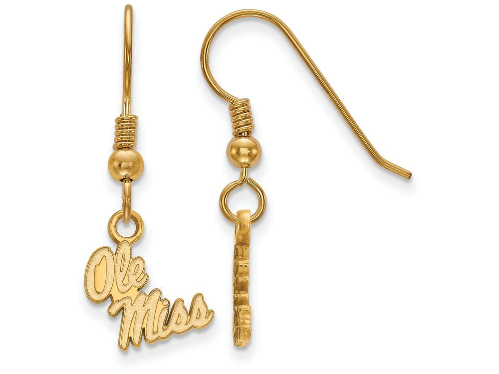 Logoart Sterling Silver Gp University Of Mississippi Extra Small Dangle Earrings