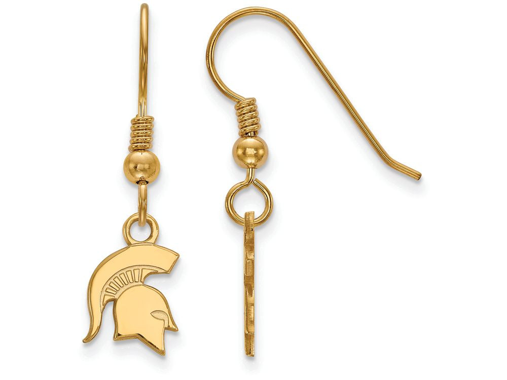Logoart Sterling Silver Gp Michigan State University Extra Small Dangle Earrings