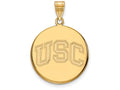 Logoart Sterling Silver Gp University Of Southern California Large Disc Pendant