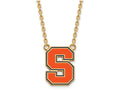 Logoart Sterling Silver Gp Syracuse U Large Enamel Pendant Necklace