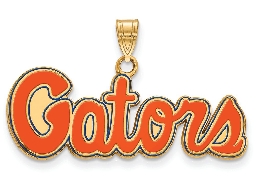 Logoart Sterling Silver Gp University Of Florida Small Enamel Pendant