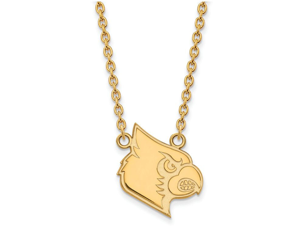 Logoart Sterling Silver Gp University Of Louisville Large  Pendant Necklace