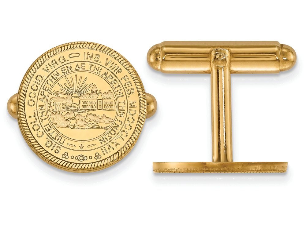 Logoart Sterling Silver Gp West Virginia University Crest Cuff Link