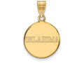 Logoart Sterling Silver Gp University Of Oklahoma Medium Disc Pendant
