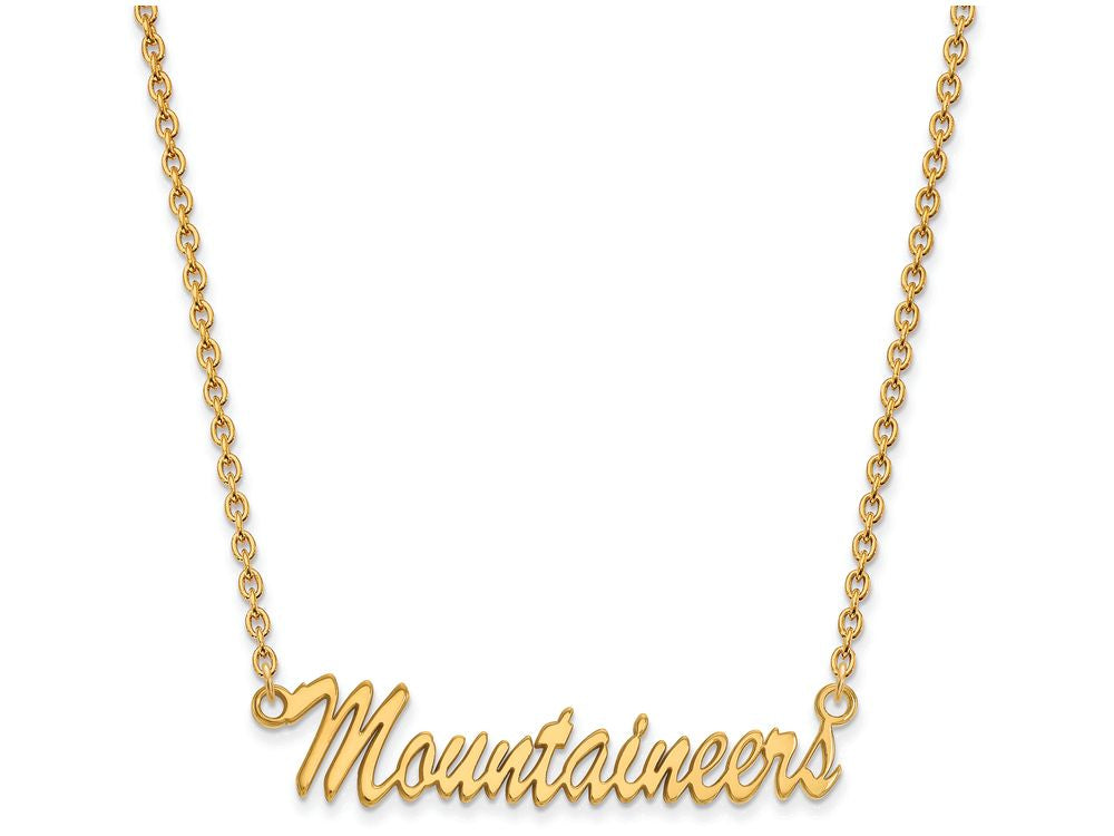 Logoart Sterling Silver Gp West Virginia U Medium Pendant Necklace