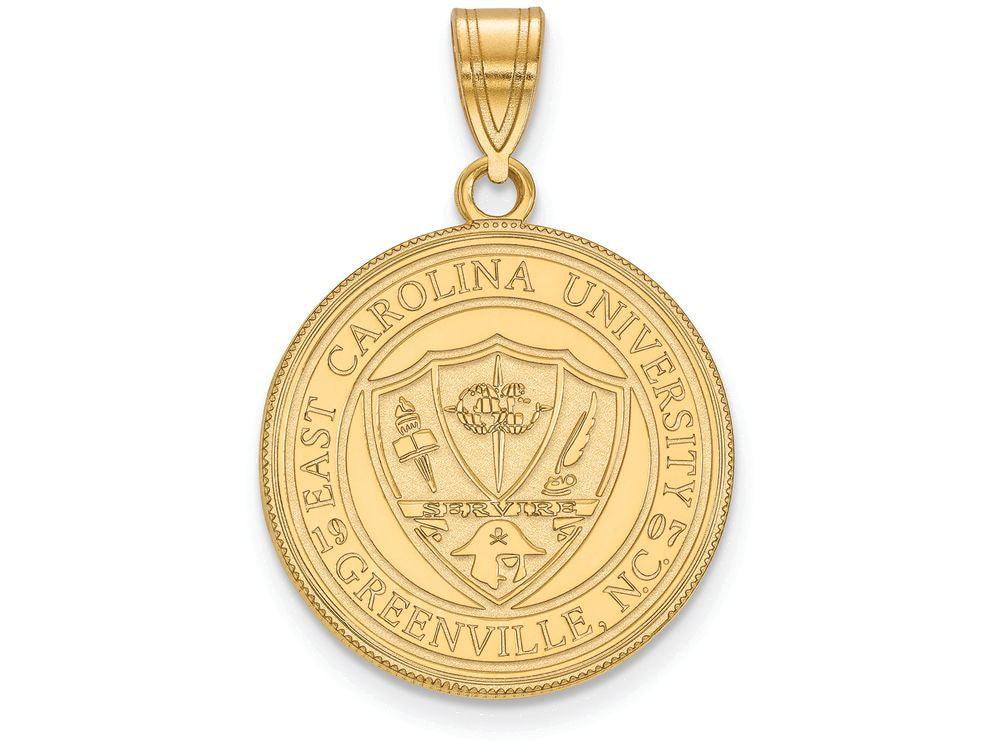 Logoart Sterling Silver Gp East Carolina University Large Crest Pendant Necklace