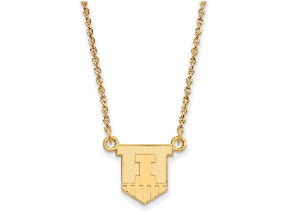 Logoart Sterling Silver Gp University Of Illinois Small Pendant Necklace