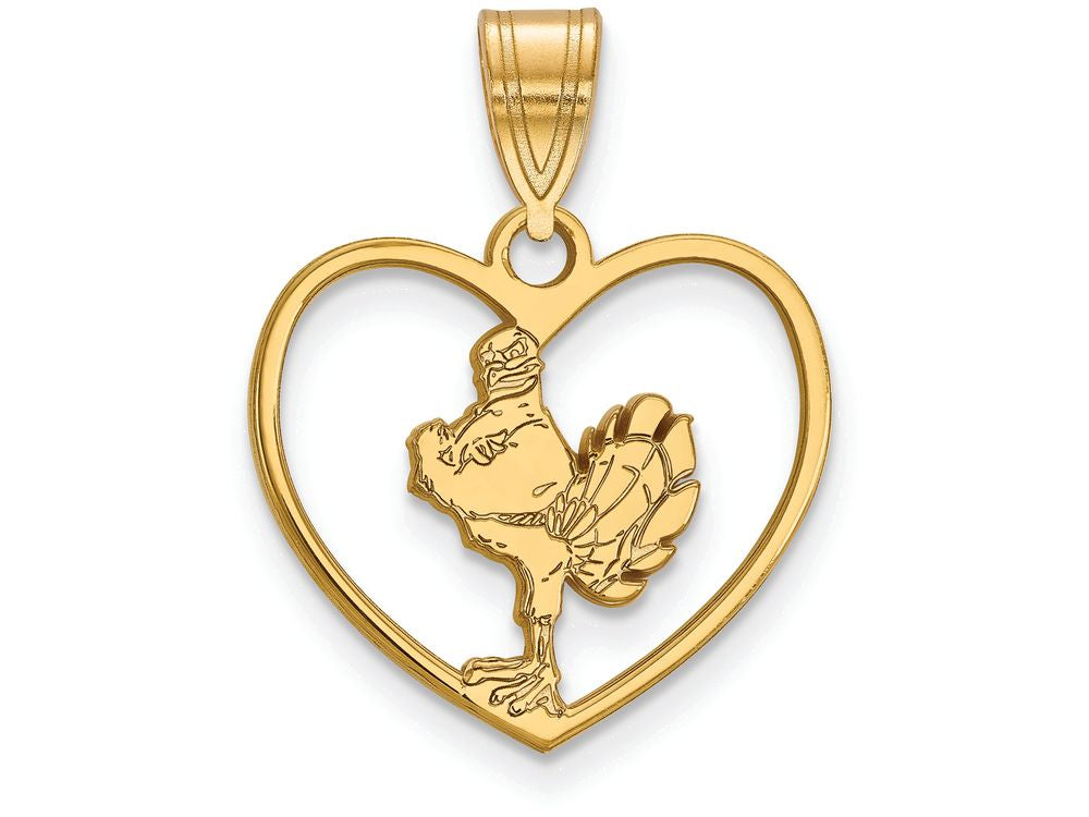 Logoart Sterling Silver Gp Virginia Tech Pendant In Heart