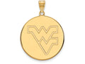 Logoart Sterling Silver Gp West Virginia University Extra Large  Disc Pendant