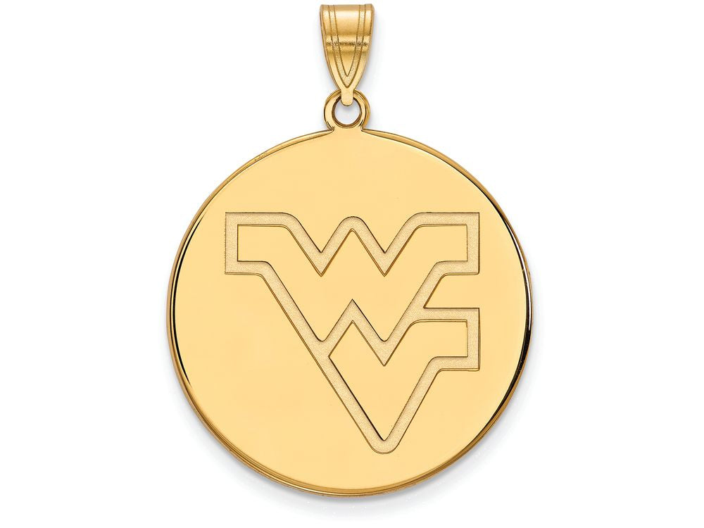 Logoart Sterling Silver Gp West Virginia University Extra Large  Disc Pendant