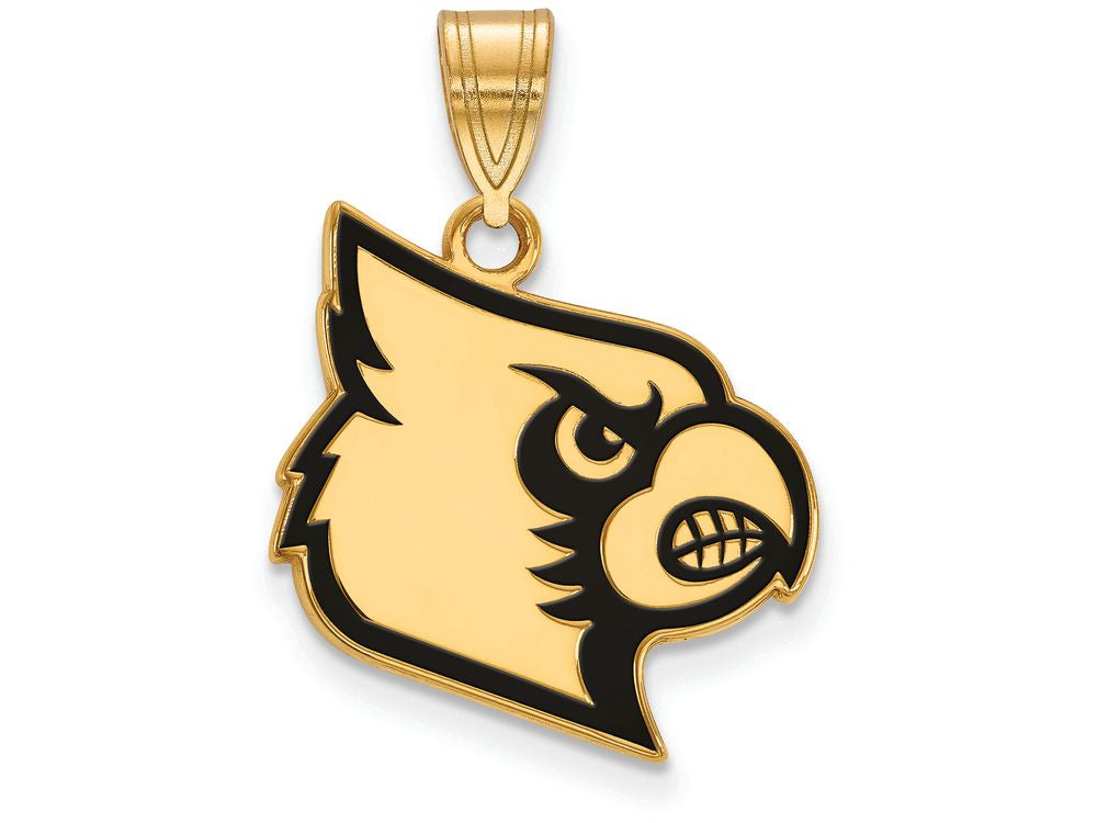 Logoart Sterling Silver Gp University Of Louisville Large Enamel Pendant