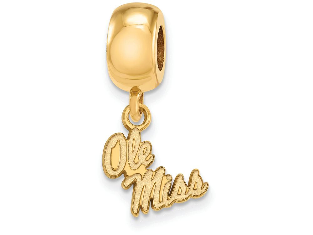 Logoart Sterling Silver Gp University Of Mississippi Extra Small Dangle Bead Charm