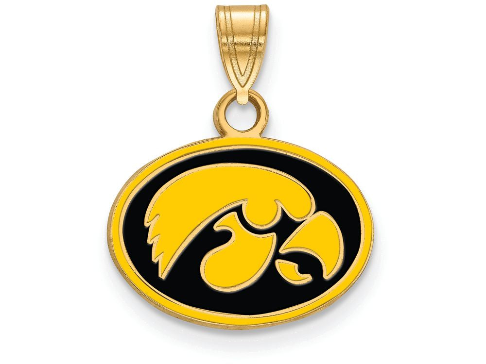 Logoart Sterling Silver Gp University Of Iowa Small Enamel Pendant