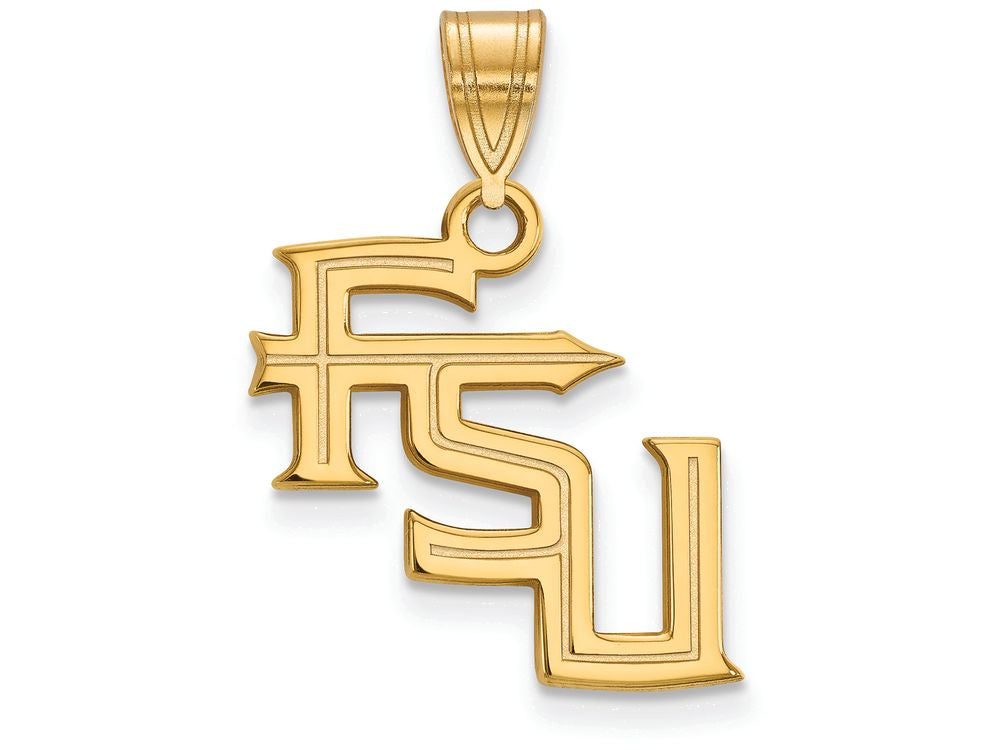 Logoart Sterling Silver Gp Florida State University Medium Pendant