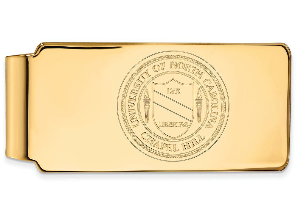 Logoart Sterling Silver Gp University Of North Carolina Money Clip Crest