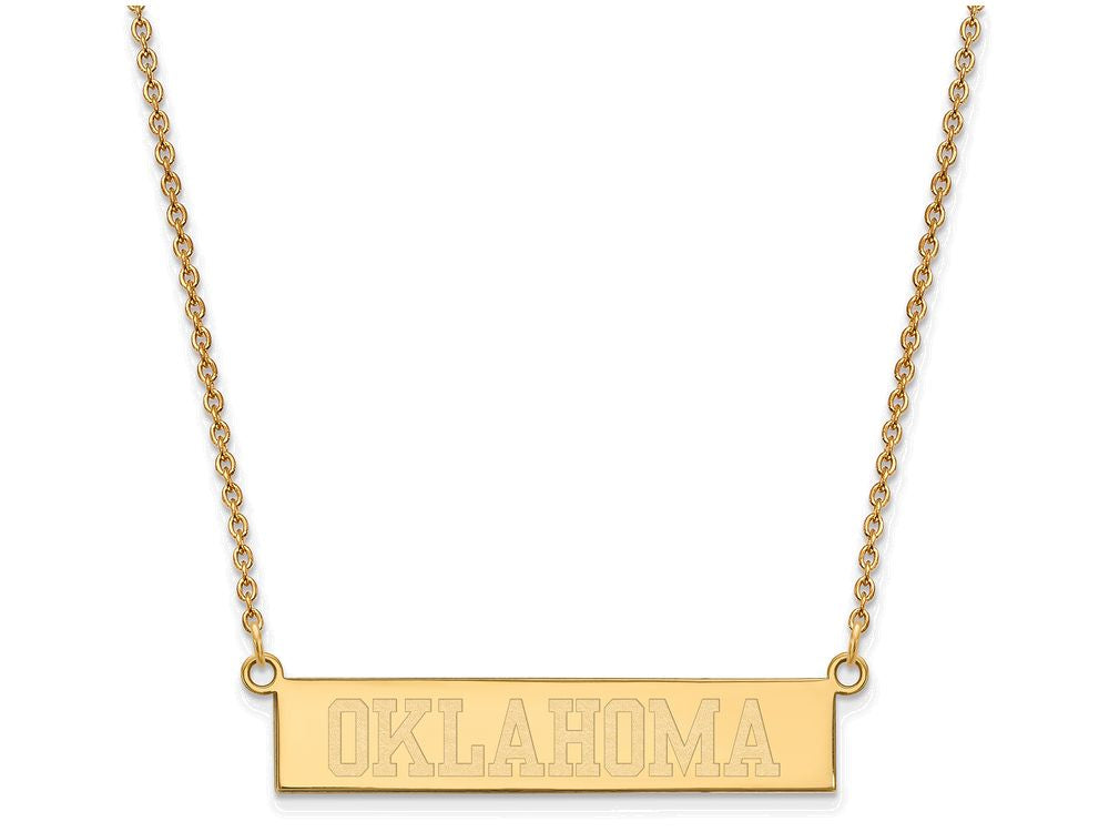Logoart Sterling Silver Gp The University Of Oklahoma Small Bar Necklace