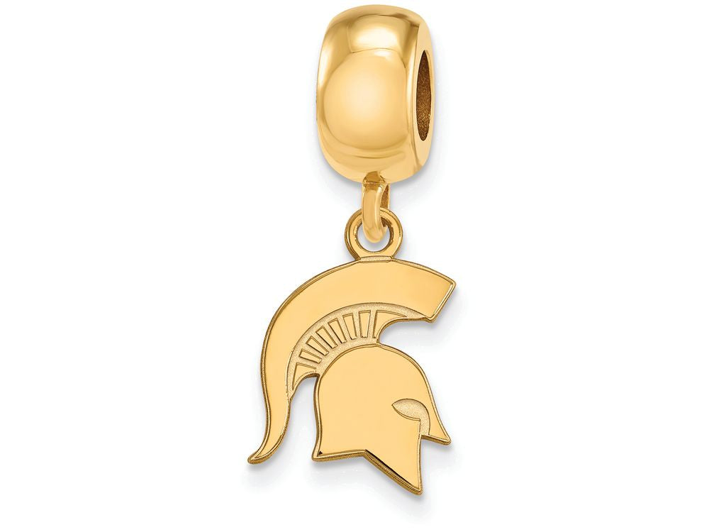 Logoart Sterling Silver Gp Michigan State University Small Dangle Bead