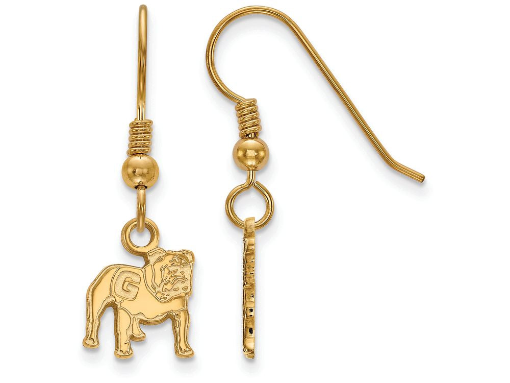 Logoart Sterling Silver Gp University Of Georgia Extra Small Dangle Earrings