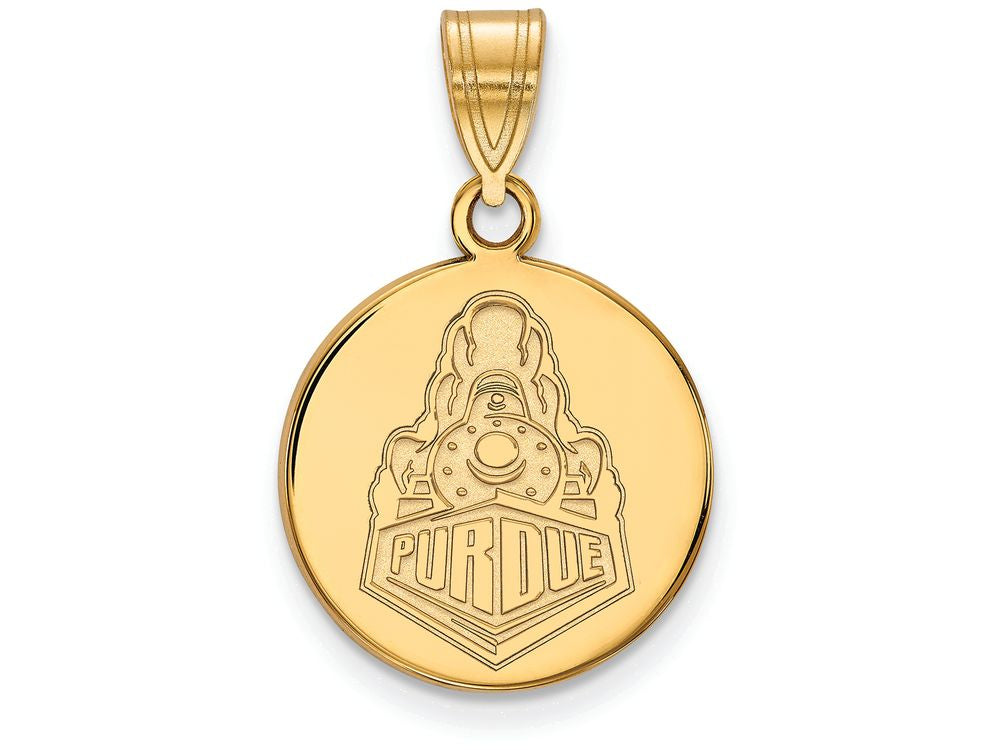 Logoart Sterling Silver Gp Purdue Medium Disc Pendant