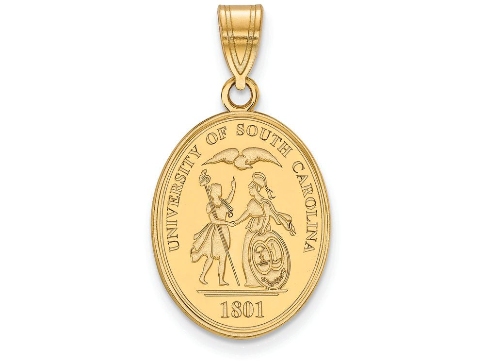Logoart Sterling Silver Gp University Of South Carolina Large Crest Pendant Necklace