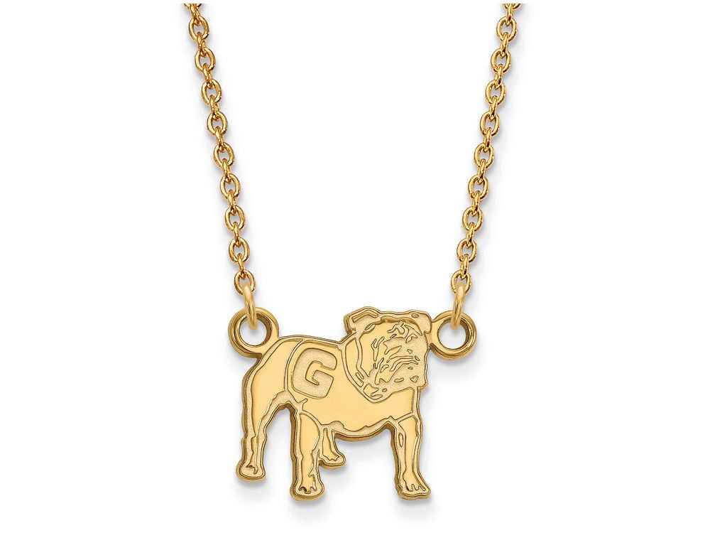 Logoart Sterling Silver Gp University Of Georgia Small Pendant Necklace