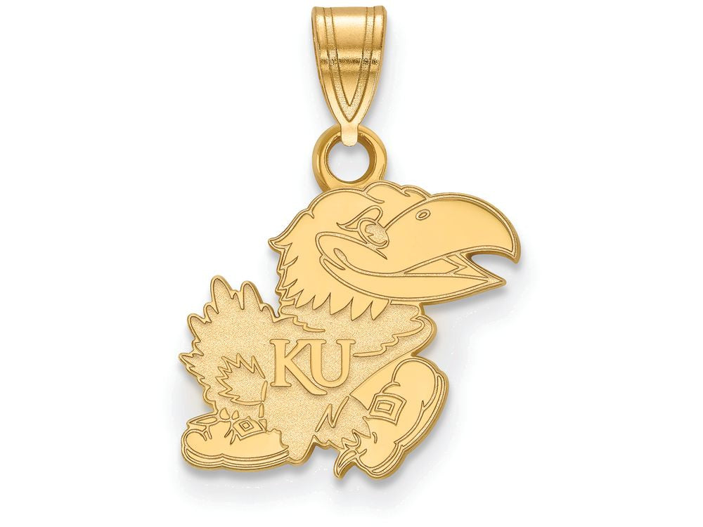 Logoart Sterling Silver Gp University Of Kansas Small Pendant