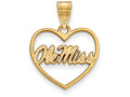 Logoart Sterling Silver Gp University Of Mississippi Pendant In Heart