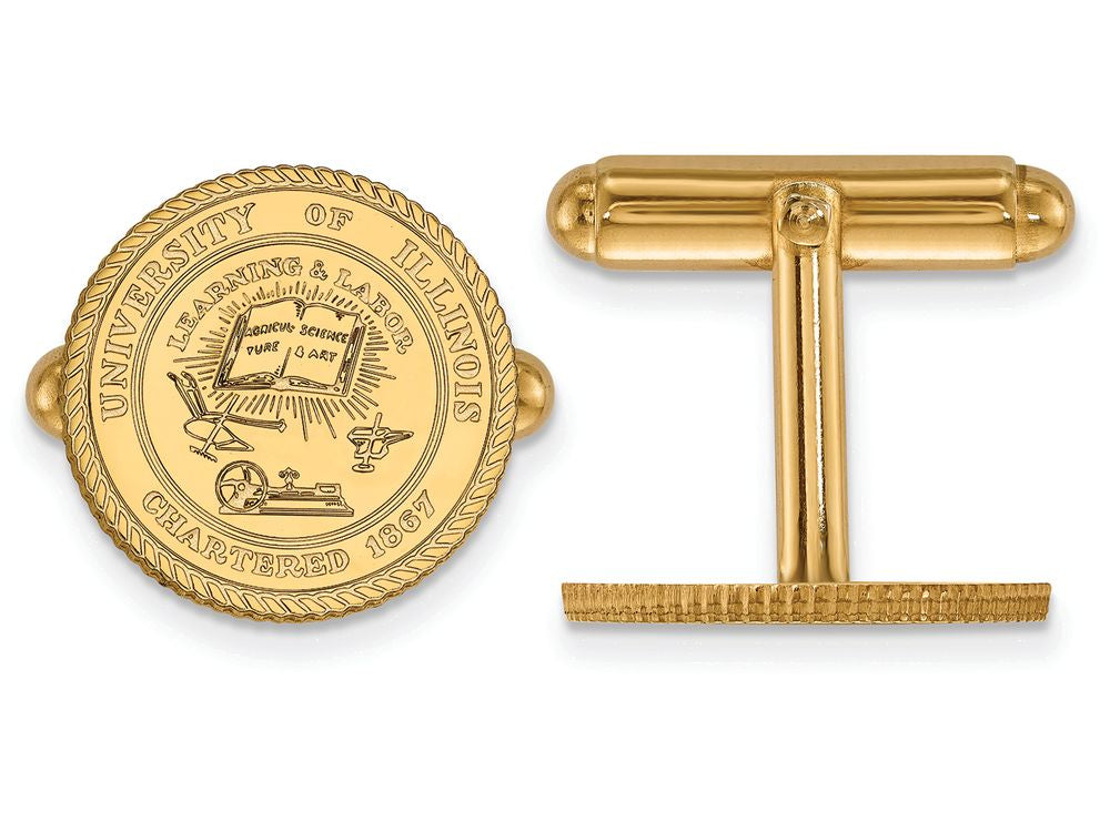 Logoart Sterling Silver Gp University Of Illinois Crest Cuff Link