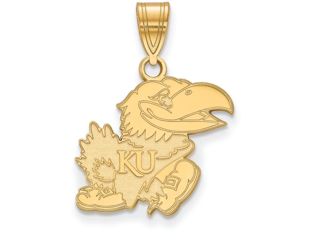 Logoart Sterling Silver Gp University Of Kansas Medium Pendant