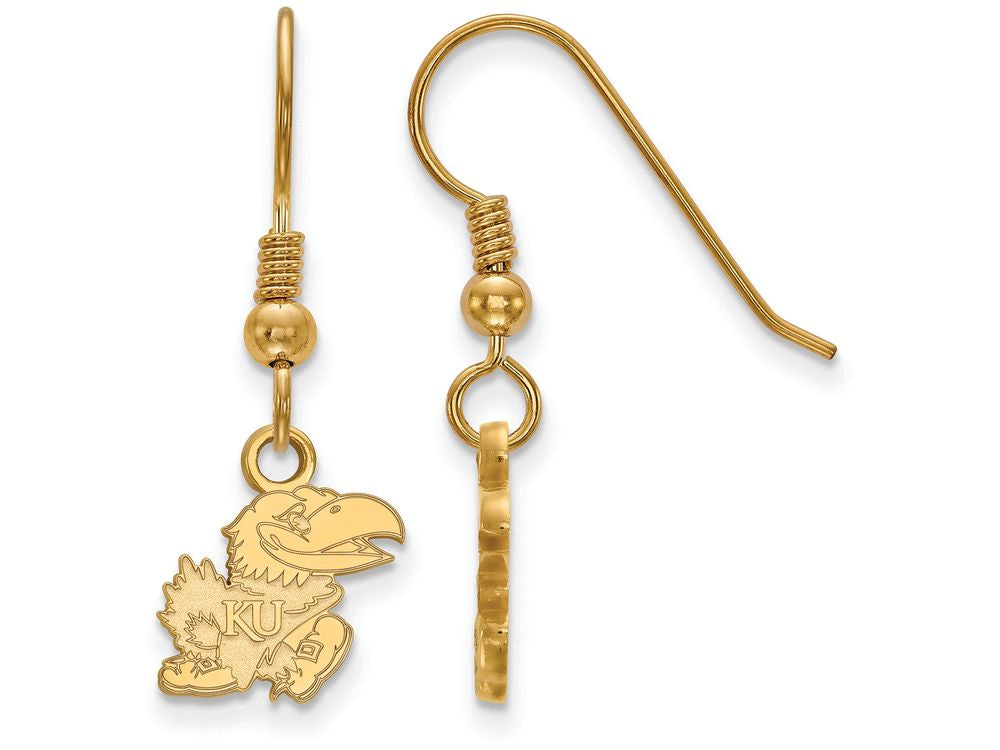Logoart Sterling Silver Gp University Of Kansas Extra Small Dangle Earrings