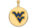 Logoart Sterling Silver Gp West Virginia U Large Enamel Disc Pendant